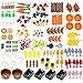 BrickBounty 188pcs City Food Bricks Set, Picnic Toys Friends Kitchen Fram Restaurant DIY Pieces Parts Ice-Cream-Cupcakes Turkey-Banana-Carrot-Bread Basket Fish