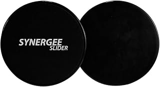 Synergee Core Sliders - Dual-Sided Discs for Carpet & Hardwood | Portable Ab Core Trainer for Home Workouts