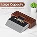 MaxGear Walnut Wood Business Card Holder for Desk, Elegant Wooden Display Stand, Curved Office Card Organizer, Professional Desktop Stand for Business Cards, 1 Pack