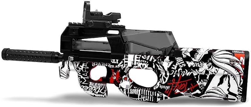 RUNQI Elektromos Gel Blaster P90 Pisztoly Biztonsági Szemüveggel Piros - Red Graphite
