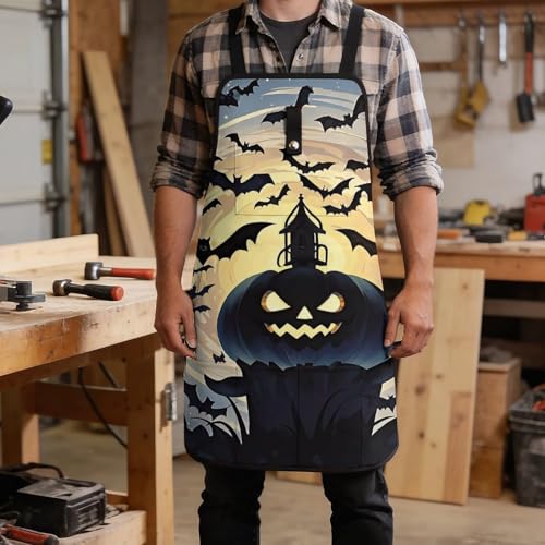 Delantal Halloween con Murciélagos Voladores para Hombre y Mujer miniatura 5