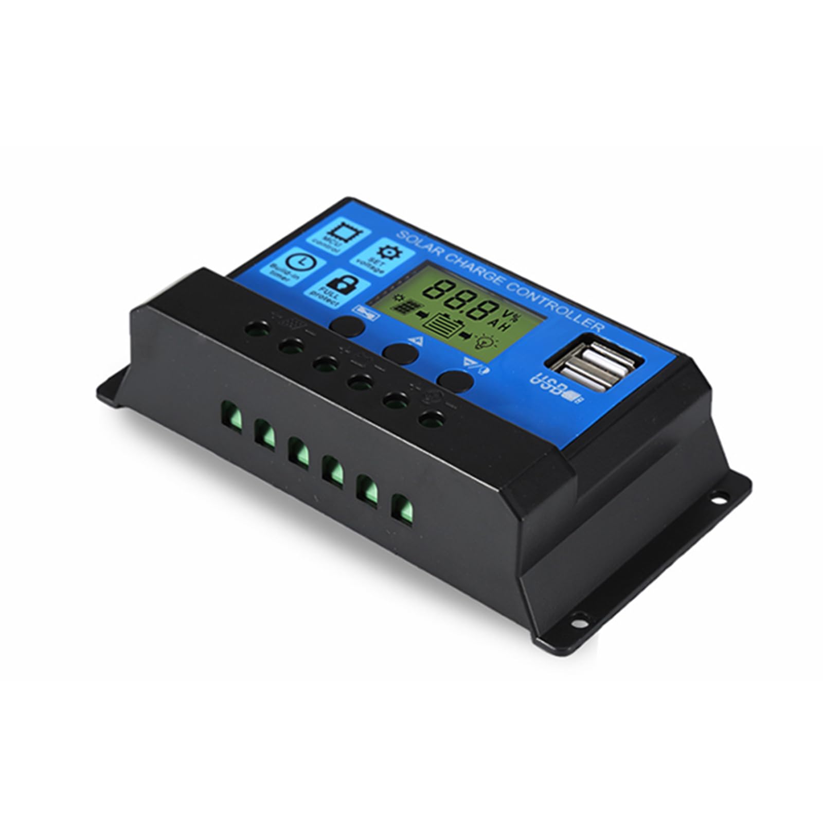Pannello solare monocristallino da 12 W ~ 15 W, energia solare portatile, doppia porta di ricarica USB per dispositivi da 5 V, ricarica rapida con interfaccia clip per batteria DC5521, leggero (con