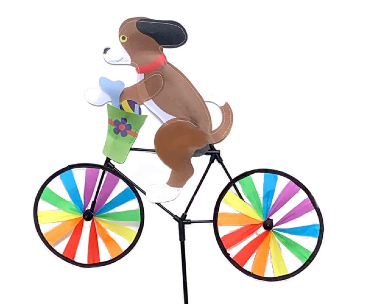 GreatProductz Brown Dog on Bicycle Wind Spinner