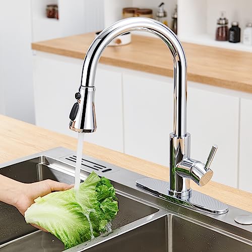 Kitchen Faucet Spray Head Replacement, Heisok 3-Function Kitchen Sink Faucet Replacement, Pull Down Kitchen Faucet Head Replacement With 9 Adapters, For Pull Out Faucet Spray Nozzle,Chrome #TOP5
