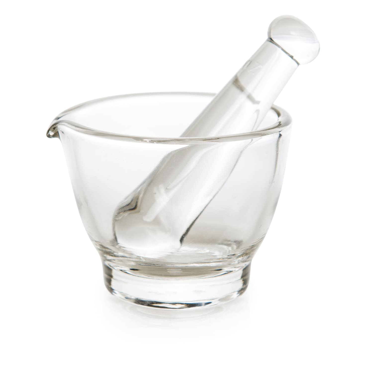 Mortar and Pestle - Variety of Sizes & Colors - American Made - Mosser Glass USA (Crystal, 2 Oz)