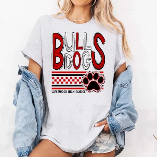 Personalized School Mascot Shirt, School Team Shirt, Team Mascot Tshirt, School Spirit Shirt, Personalized School Shirt, Matching Team Shirts, Sports Tee White4