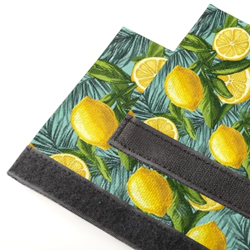 Image of Pardick Refrigerator Door Handle Covers Set of 2, Lemon Flowers Fridge Handle Covers Appliance Handle Covers Protector for Microwave Oven Stove Dishwasher, Keep Your Kitchen Appliance Clean