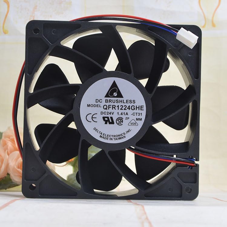 QFR1224GHE 24V 1.41A 12038 12cm Signal Alarm Fan Locked-Rotor Protection