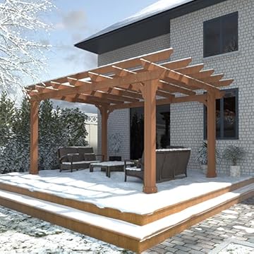 wooden pergola with shade