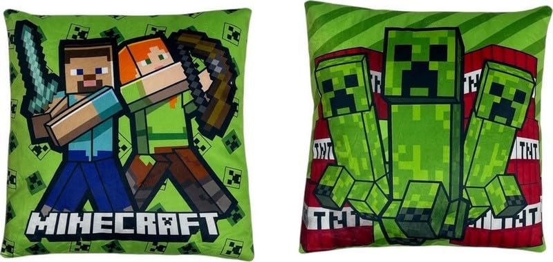 arlis Coussin Minecraft 38 cm Impression Recto Verso (Coussin Minecraft)