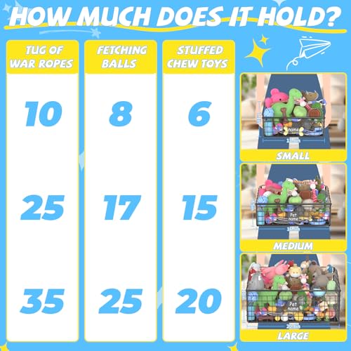 Indestructible Dog Toy basket, Medium Toy Box for Dogs,Pet Toy Bin Dog Metal Basket for Toys, Dog Toy Storage, Dog Storage Organizer,Dog Toy Box for Living Room Area (Black) - Image 5