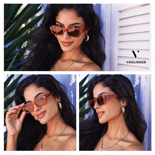 VANLINKER Trendy Small Square Polarized Sunglasses for Women Men Retro Shades VL98383