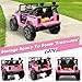 JOYRACER 24V Ride on Car with Remote Control, XL 2 Seater 4WD/2WD Switchable Electric Car for Kids w/20 Inch Wide Seat, Gift Flower, 4X200W Power Car Wheels 24 Volt Big Jeeps for Boys Girls, Pink