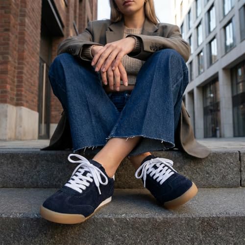 Image of CUSHIONAIRE Topcat Genuine Leather Suede Sneakers for Women, Lightweight Everyday Casual Womens Shoes with Retro Style and Cushioned Comfort