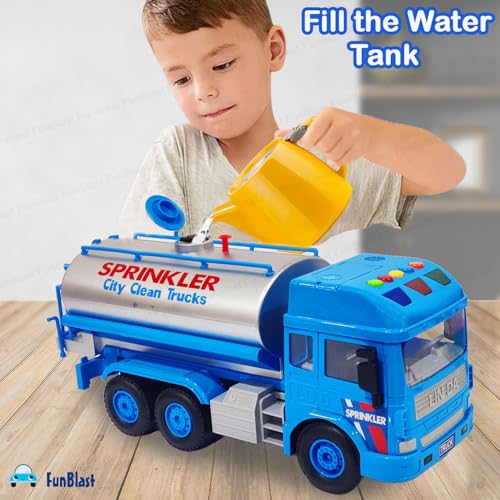 Image of FunBlast City Tanker Truck Toy - Pull Back Big Size Truck for Kids, Friction Power Toy Trucks for 3+ Years Old Boys and Girls, Light & Sound Toy for Kids with 6 Wheels (Multicolor)