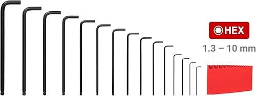 Miniatura 2 de TEKTON Juego de llaves en L hexagonales de extremo de bola con soporte, 15 piezas (0.051-0.394 in)  KLX91203