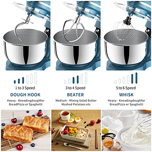 Homlee 3 in 1 Universal Küchenmaschine 1800W Multifunktionale Knetmaschine 6-stufige Gescheindigkeit Mixer, mit… – Bild 8