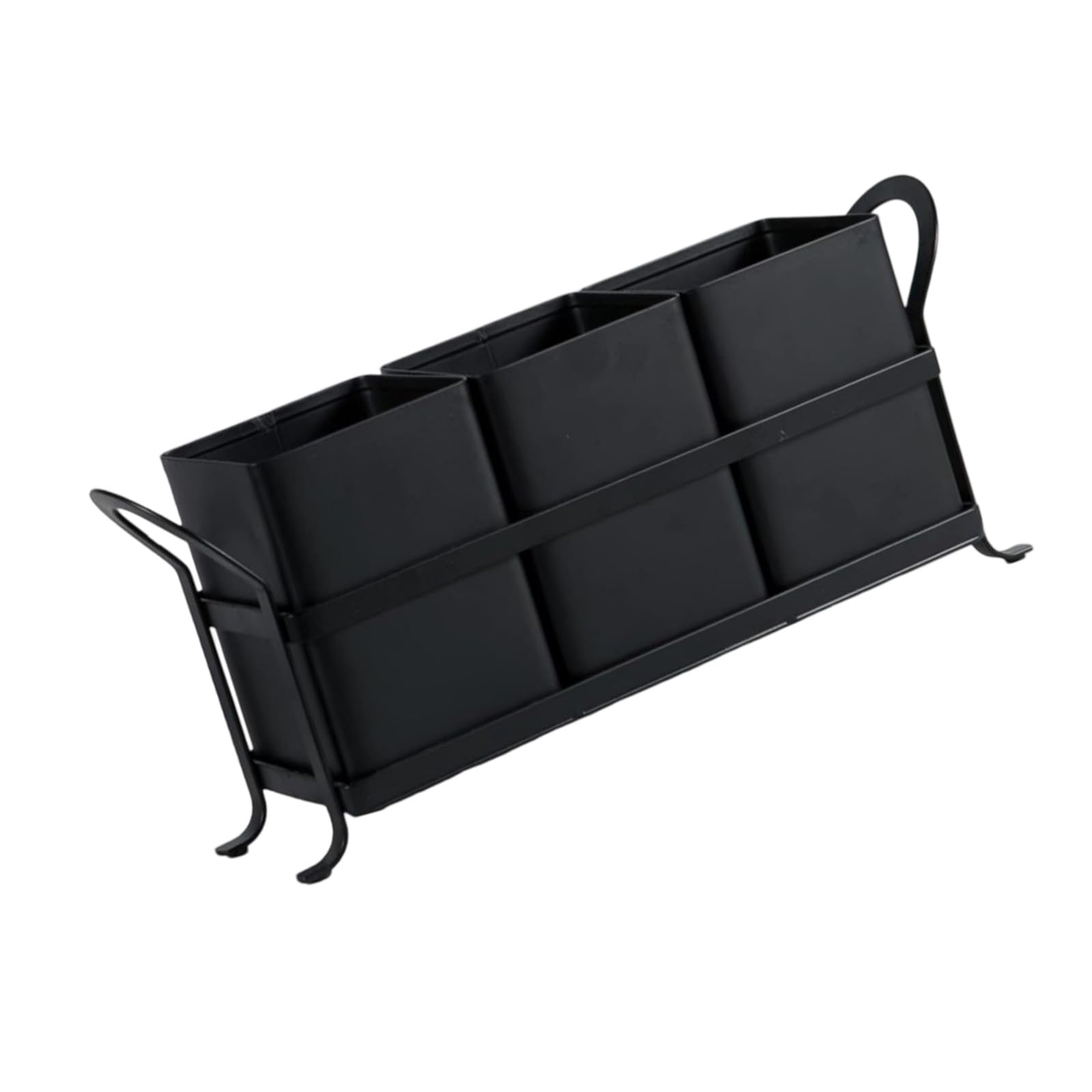 Shurhome Modern Rectangular Container Efficient Desk Kitchen Organization Compact Iron Storage Tray for Pens Utensils Small Items