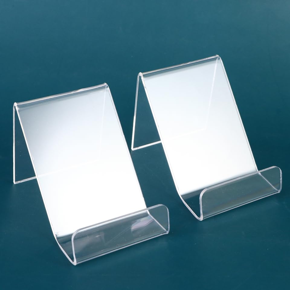 Hemobllo - Soporte de teléfono transparente acrílico 8,50 x 6,50 x 5,50 cm, lote de 10 soportes sólidos para smartphone oficina en casa, ver vídeos webcast