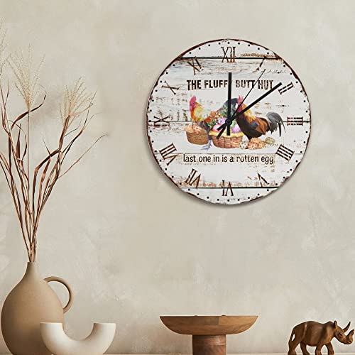 Horloge murale de cuisine coq rustique chic décoration de Pâques pour salon convivial - 4