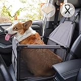 Snocyo Hunde Autositz für Kleine und Mittlere Hunde, Stabiler Hundesitz Auto mit Sicherheitsgurt & wasserdichte Hundedecke Unterwegs, Hundeautositz für Rück- und Vordersitz, 48x39x27cm, Grau