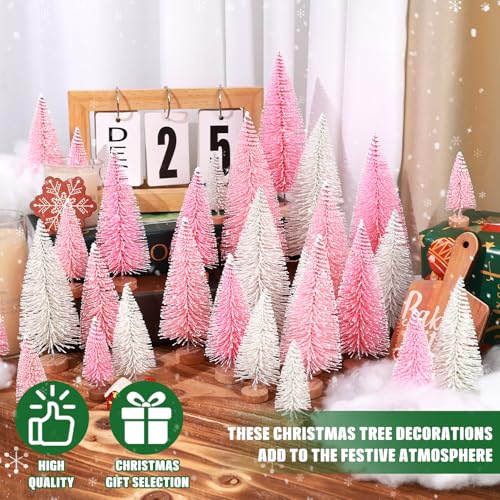 image for hatisan 30Pcs Mini Christmas Trees Artificial Christmas Tree Bottle Br