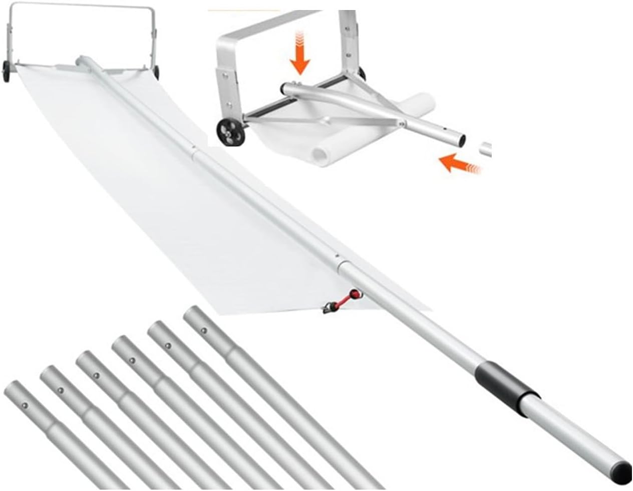 4 - 30FT Roof Snow Rake Telescopic Removal Tool Adjustable for House for Farm Greenhouse Garden, Type(20ft)