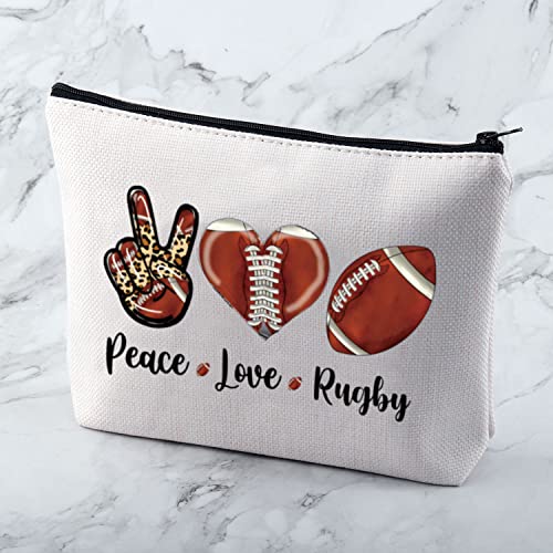 Funny Rugby Cosmetic Bag - Peace & Love Design - Perfect Rugby Fans Gift, Peace Love Rugby - Image 3