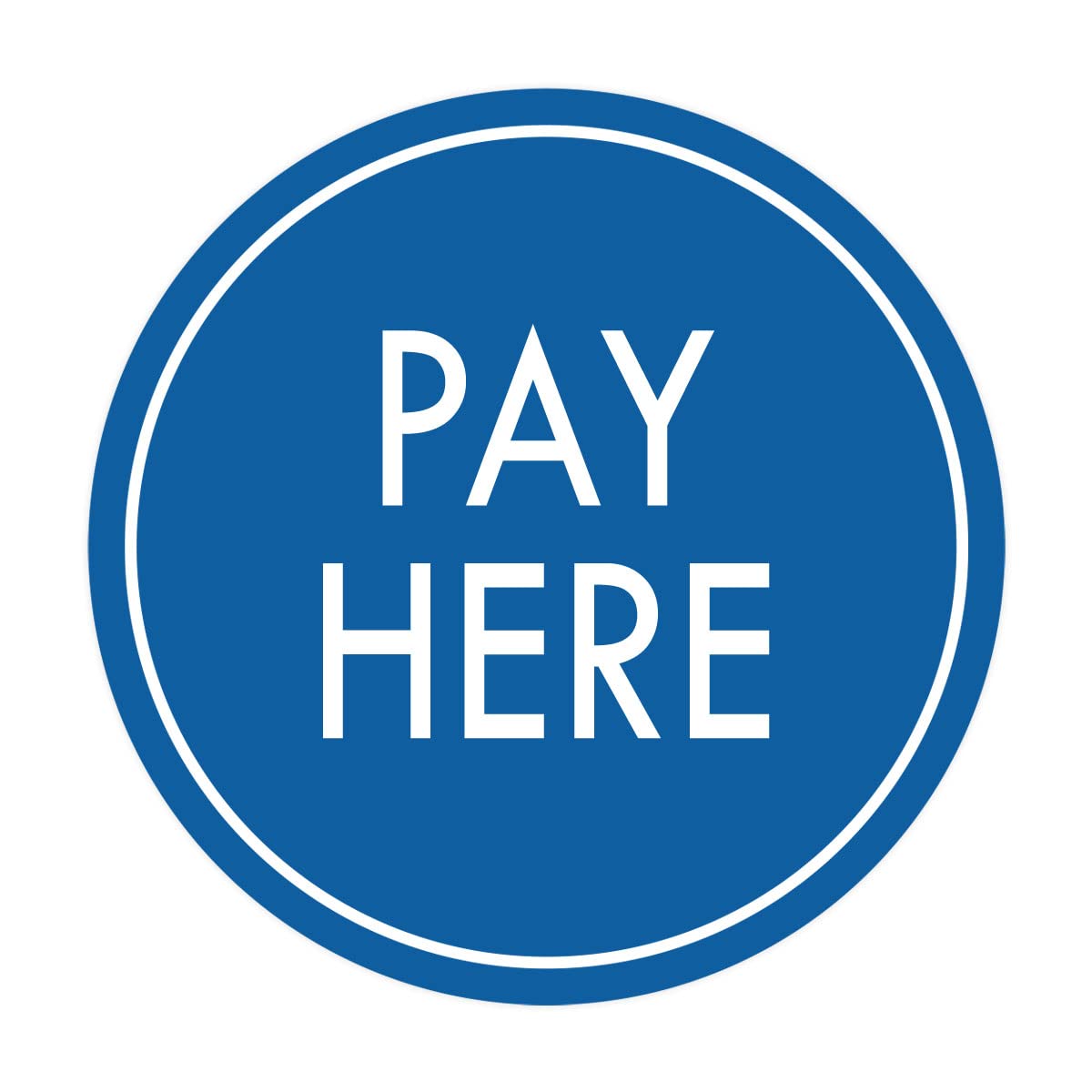 Signs ByLITA Circle Pay Here Sign (Blue) - Small