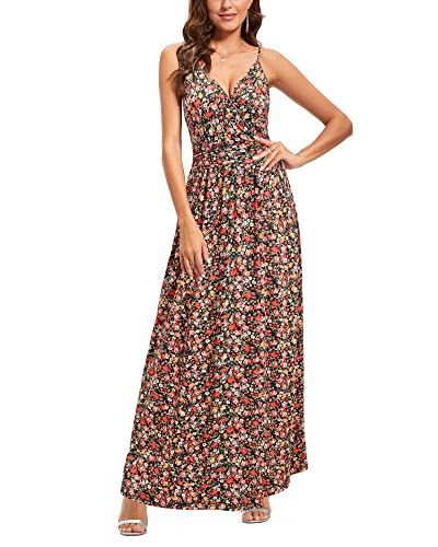 Image of Newshows Women's 2026 Lightweight Summer Wedding Guest Beach Vacation Casual V Neck Split Flowy Maxi Dress