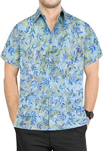 La Leela Women's Christmas Santa Claus Summer Casual Hawaiian Blouse Shirt Button Down Hawaiian Shirt Work From Home Clothes Men Women Beach Shirt Combo Size: Men Shirt M- Women Shirt Xl Pack Of 2 #TOP2