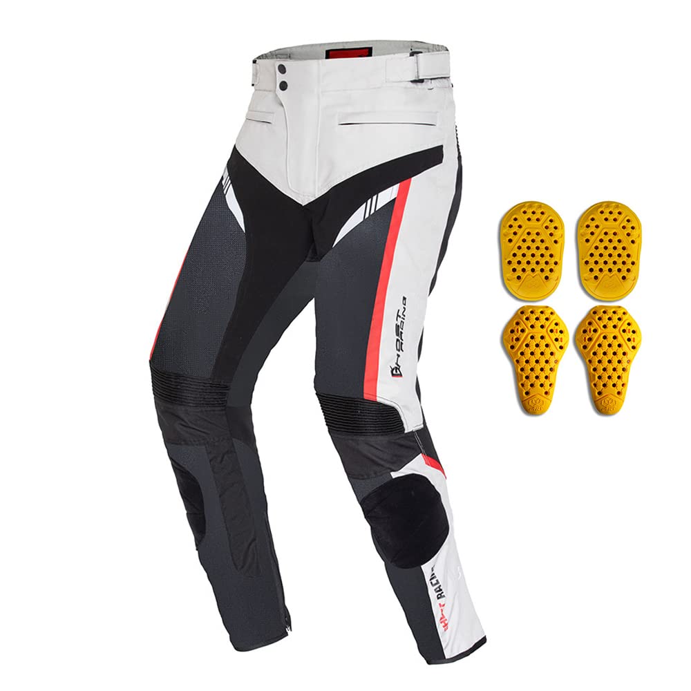 LOMENG Motorcycle Pants Motocross Offroad Waterproof Breathable Mesh Pants with CE Knee Hip Removable Armored for Men
