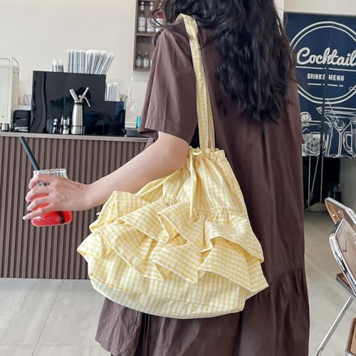 Women Bag Ruffle Plaids Armpit Large Capacity Handbag Commuting Simple Underarm Korean Styles Shoulder Women Armpit Large Cap4