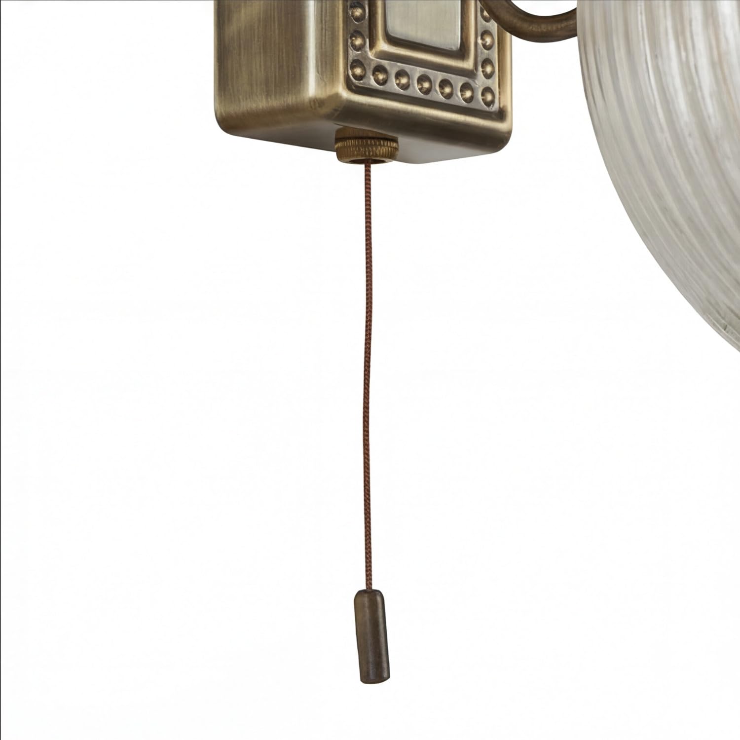 Lampada da parete con interruttore IP44 vetro metallo in ottone anticato H: 27 cm E14 applique bagno luce specchio lampada bagno