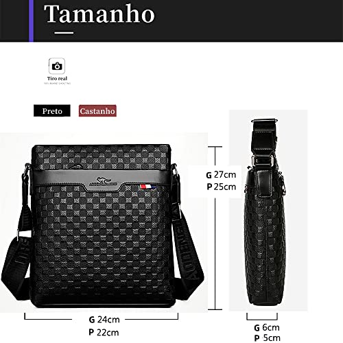 Bolsa de ombro de couro de camada superior masculina bolsa mensageiro de couro genuíno bolsa de negó