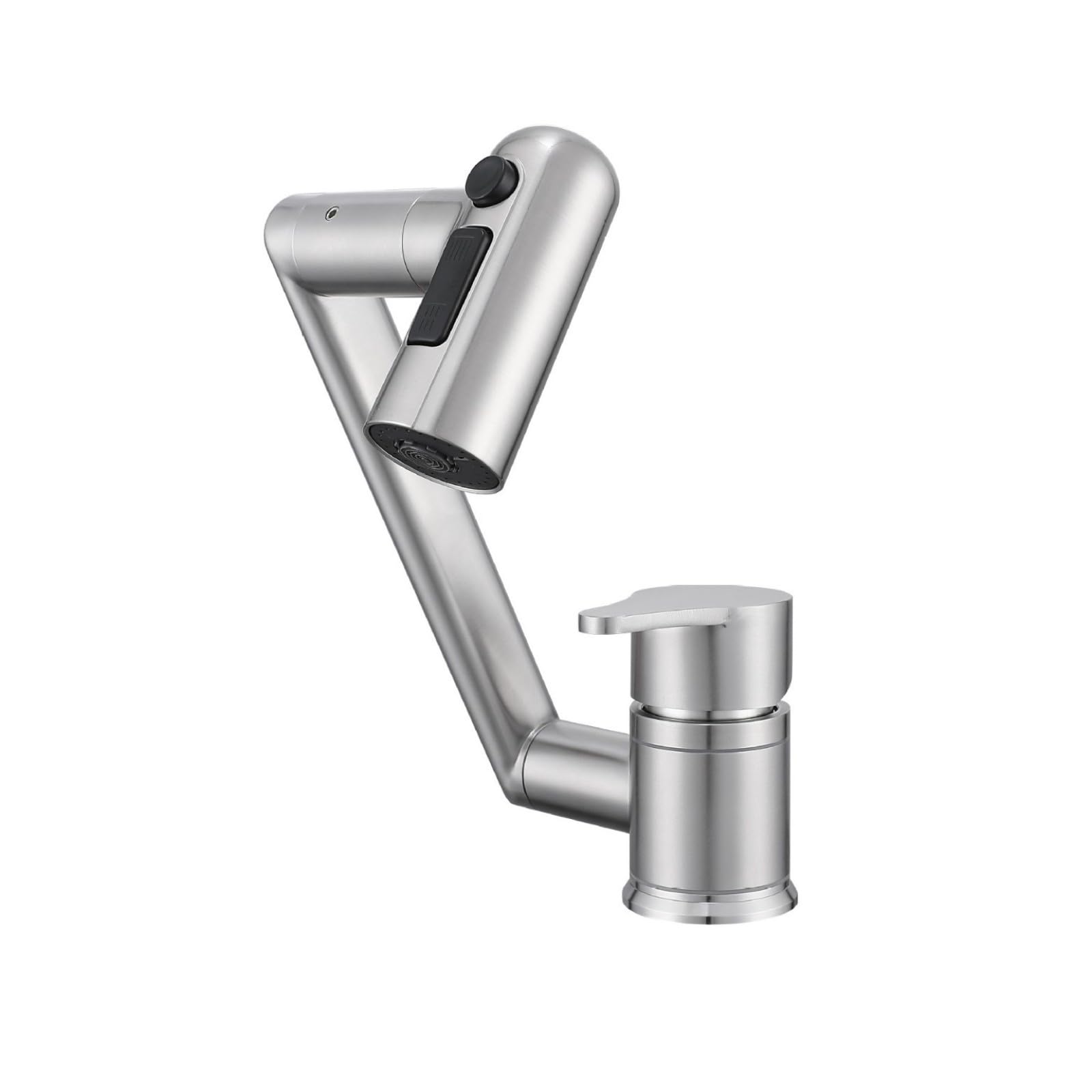 Fanjubei Brushed Silver Color Kitchen 304 Stainless Steel Rotatable Hot And Cold Faucet,