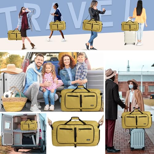 Image of Fmeida 65L Duffle Bag Foldable Travel Duffel Bags for Men Women Travel Bag