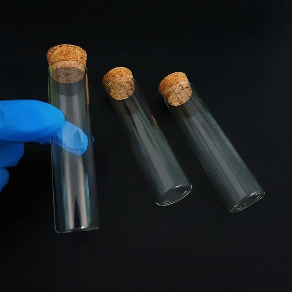 48 teile/los 25x 100mm Reagenzglas Mit Korken Transparent Labor Reagenzglas Flachen Boden