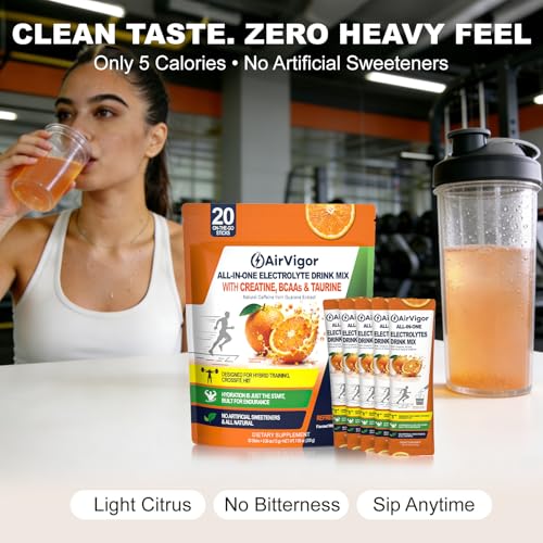 50% Off AirVigor Creatine Electrolyte Pre-Workout Powder - 20 Sticks
