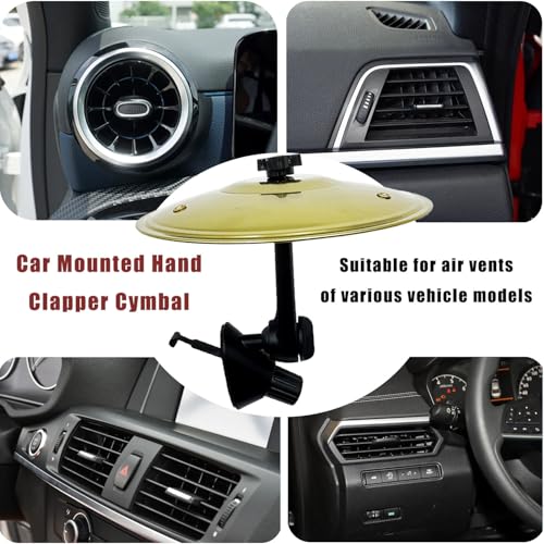 Car Cymbal, Car Cymbal Air Vent, Mini Drum Crash Cymbal For Car Vent, Suitable For All Types Of Vehicles (Gold) - Thumbnail 2