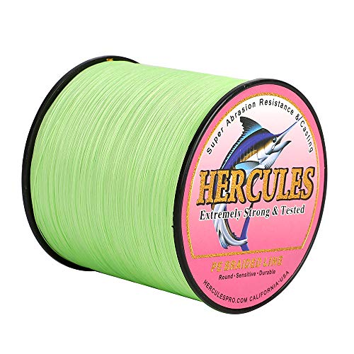 ヘラクレス(HERCULES) PEライン 釣り糸 8本編み 1号 1000M 15色-(蛍光グリーン)遠投 釣りライン 高強度 PE編組 釣糸 高感度 高比重 魚釣りライン 充実なタイプ 2枚目