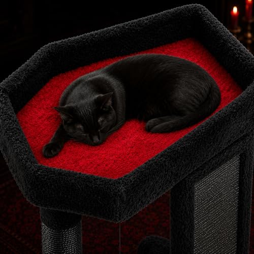 Árbol Rascador Gótico para Gatos con Cama Ataúd miniatura 3