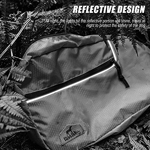 BLACKDOGGY Hunde 2-in-1 wasserabweisender Verstellbarer Expeditions-Rucksack, Geschirr mit Abnehmbarer Satteltasche, Rucksack für mittelgroße und große Hunde, Wandern, Camping, Reisen (M)