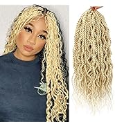 Wavy Senegalese Twist Crochet Hair Braids Blonde,Crochet Twist Braiding Hair 18inch,Crochet seneg...