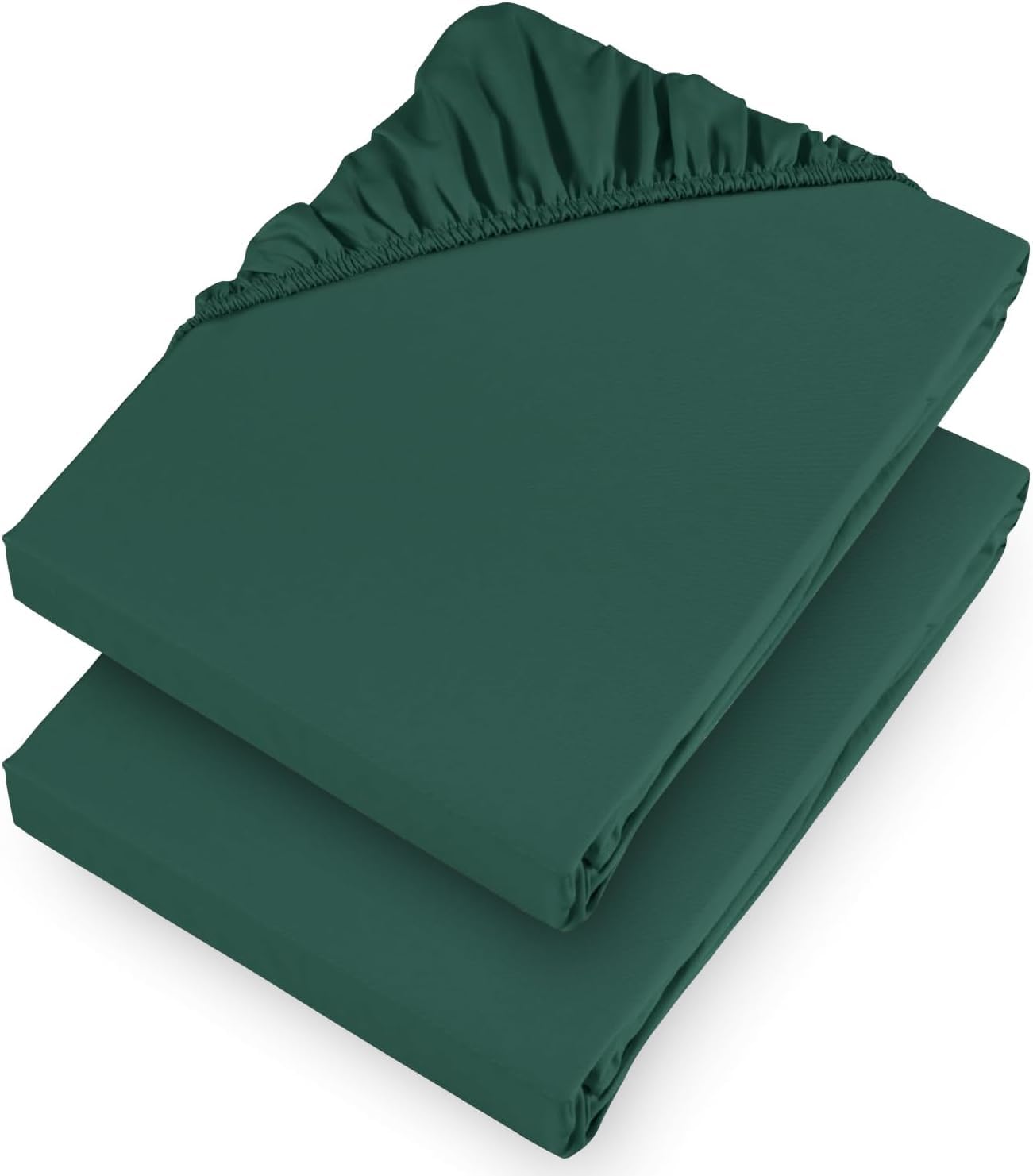 Aspire Homeware Small Double Fitted Sheet - 25cm Deep 2 Pack (Emerlad) — image 1