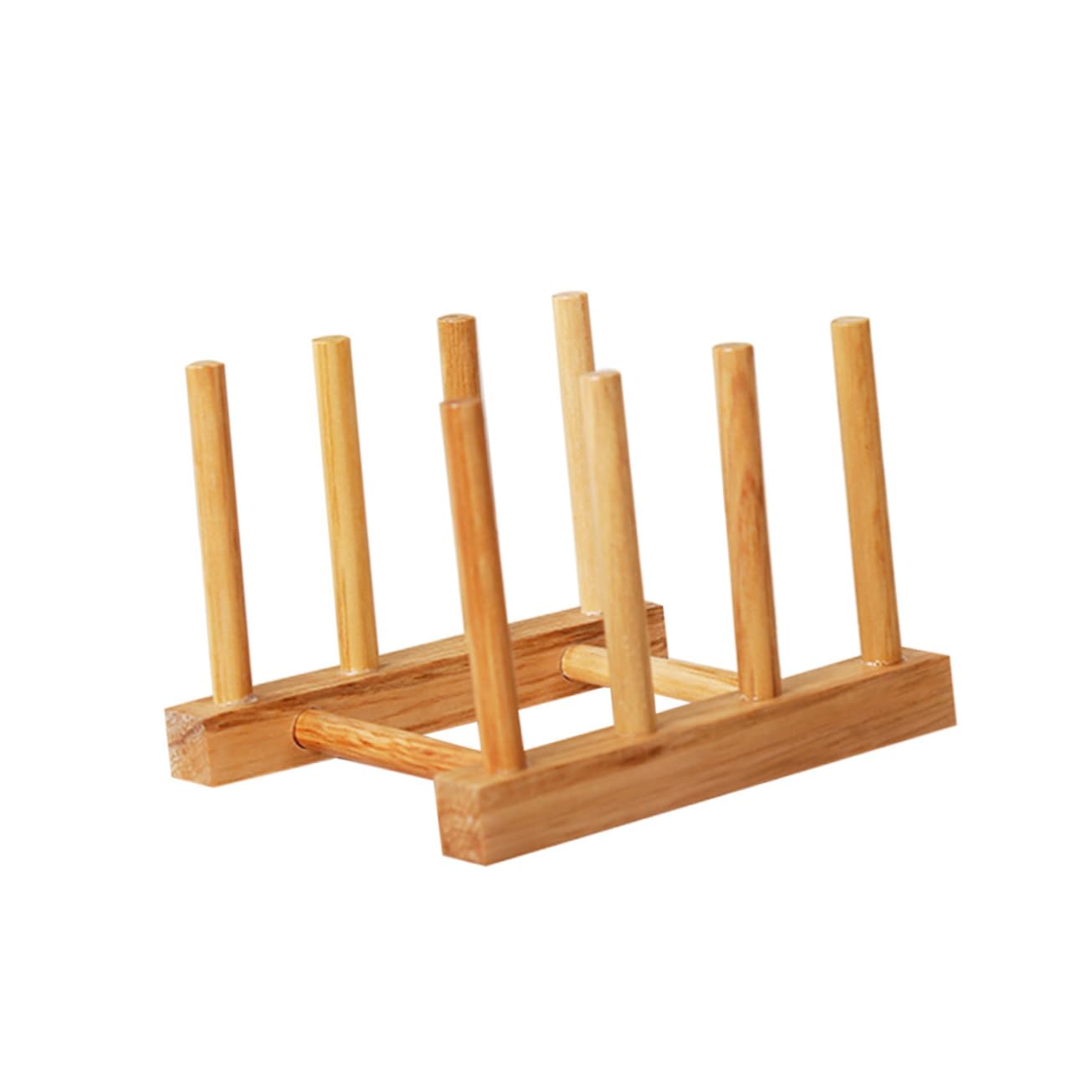 Garneck Solid Wood Dish Drying Rack Bamboo Dish Rack Shelf Easy-Clean Multi-use