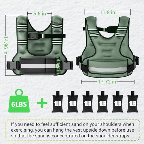 Image of Adjustable Weighted Vest for Women, 6-12lb U-Shaped Weight Vest for Walking