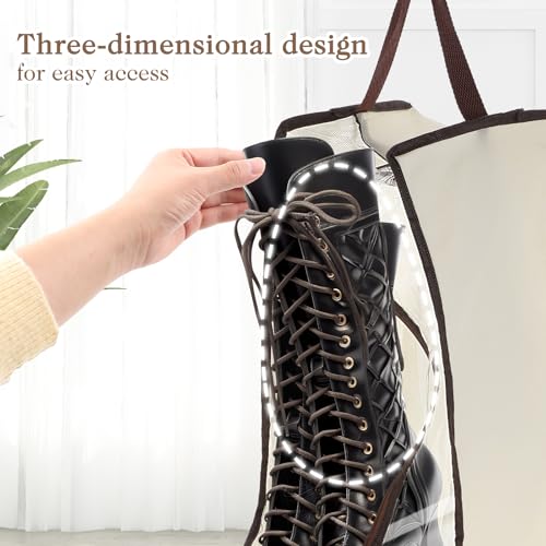 2 Set Boot Storage Bag, Portable Boots Protector Bag Dust Proof Travel Shoe Bags with Handle Boots Organizer for Packing Travel and Daily Use(Tall)4