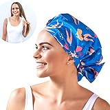 Luxury Eco Shower Cap For Women - Made From 100% Recycled Materials. Stylish, Sustainable, Cute...