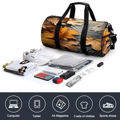 Gym Bag For Women Men Lightweight Fall Leaves Print Duffel Bag Personalized Travel Bags For Travel Sports4